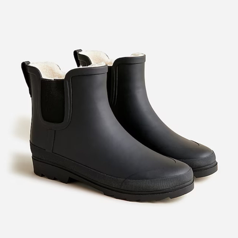 J. Crew Sherpa-lined Chelsea rain boots Size 7